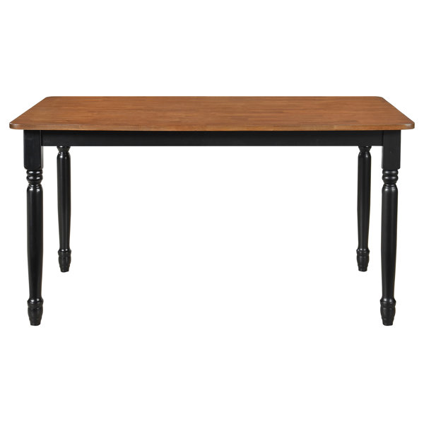 Charlton Home?? Domunique Brown and Black Dining Table with Turned Legs ...